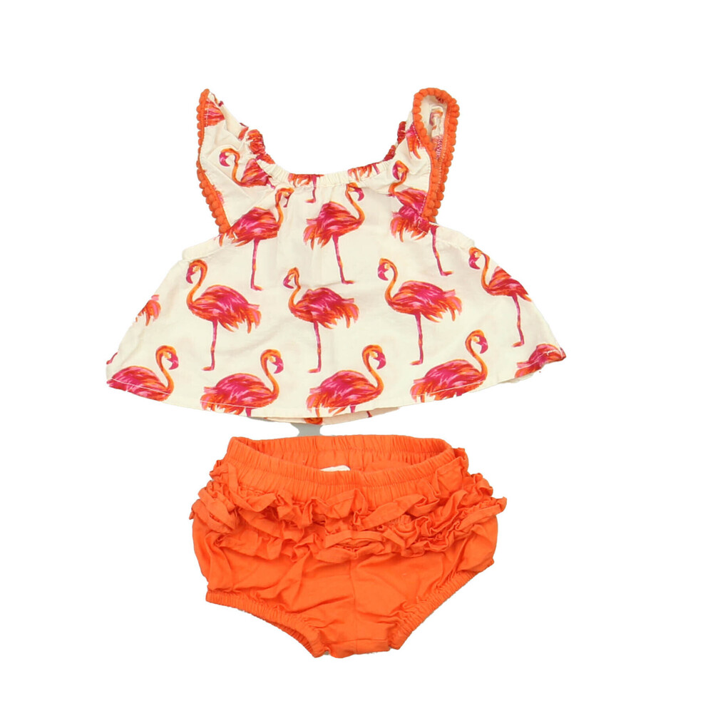 Masala Baby Girls Orange | White Apparel Sets size: 0-3 Months
